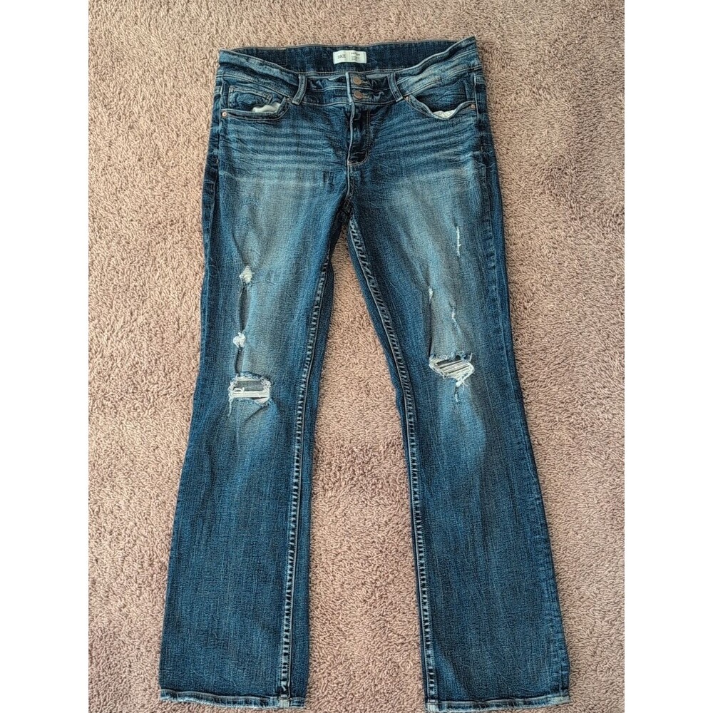BKE Men's Dark Blue Payton Distressed Bootcut Jeans